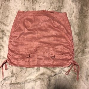 Lace Up Mesh Mini Skirt